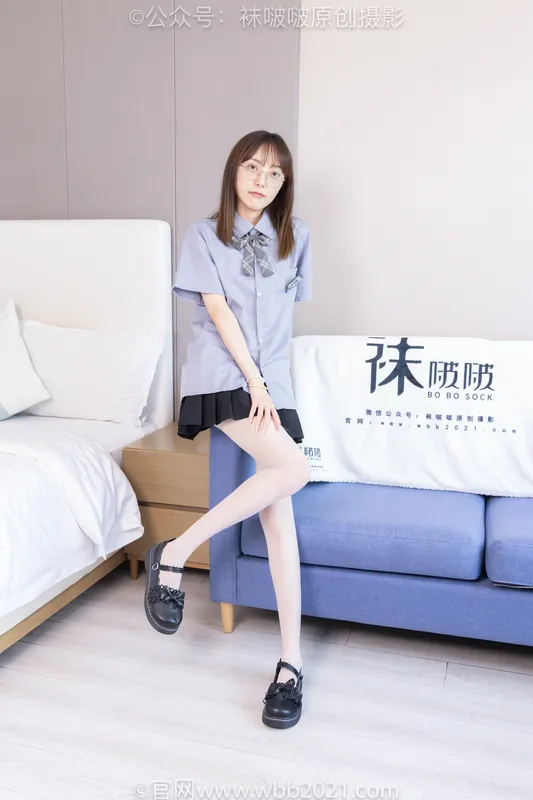 [BoBoSocks袜啵啵] NO.460 稚予-JK制服、皮鞋、帆布鞋、薄白丝（花絮版） - BoBoSocks袜啵啵